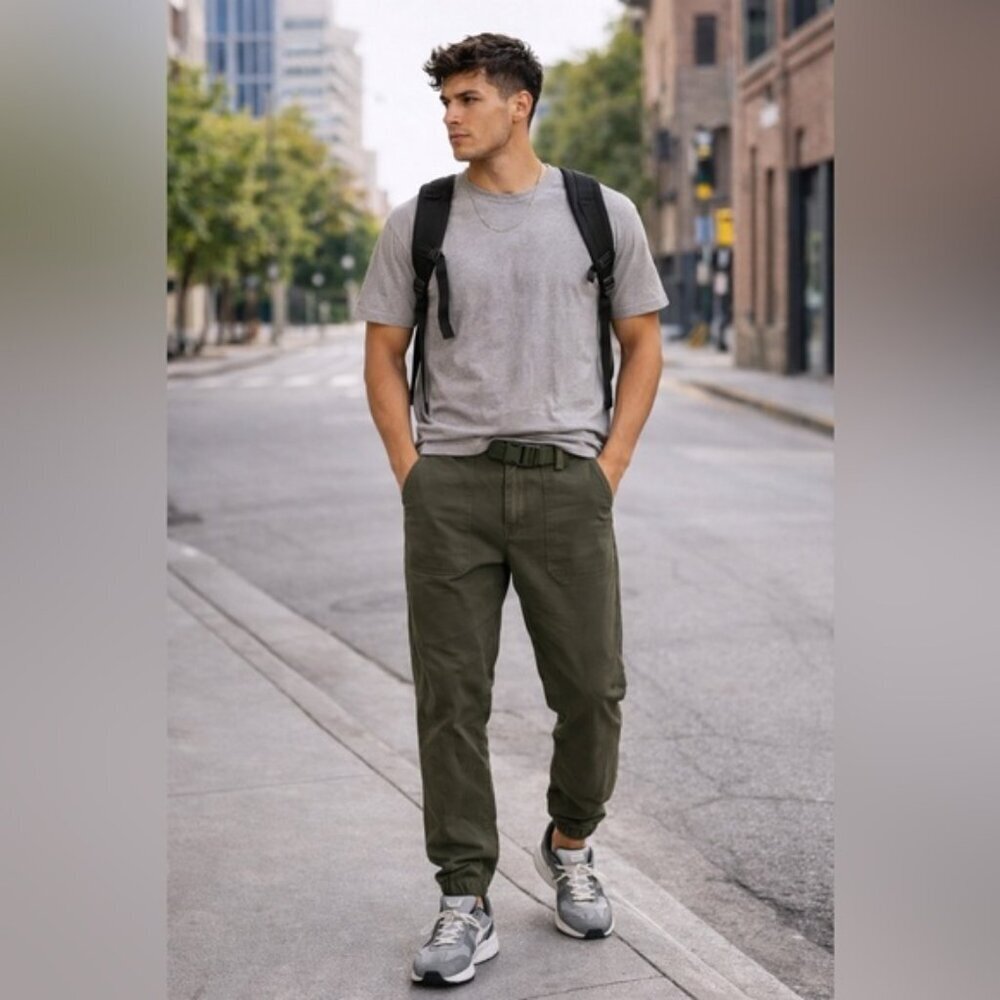 UNIQLO Olive Utility Jogger Pants – Size M (30–33” Waist)